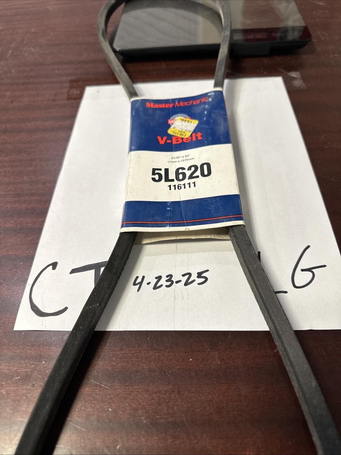 Master Mechanic 5L620 Fractional Horsepower V-Belt, 62" x 21/32", 116111