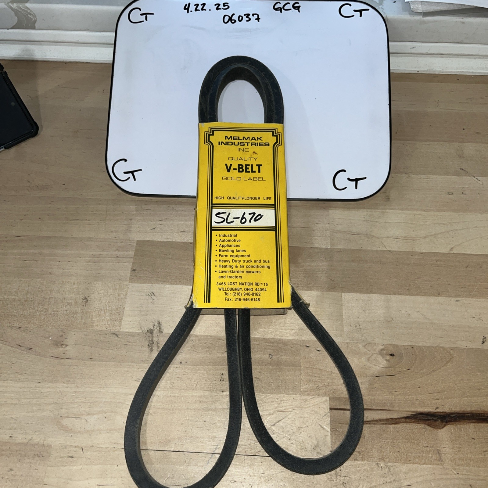 Melmak Industries V Belt 5L 670