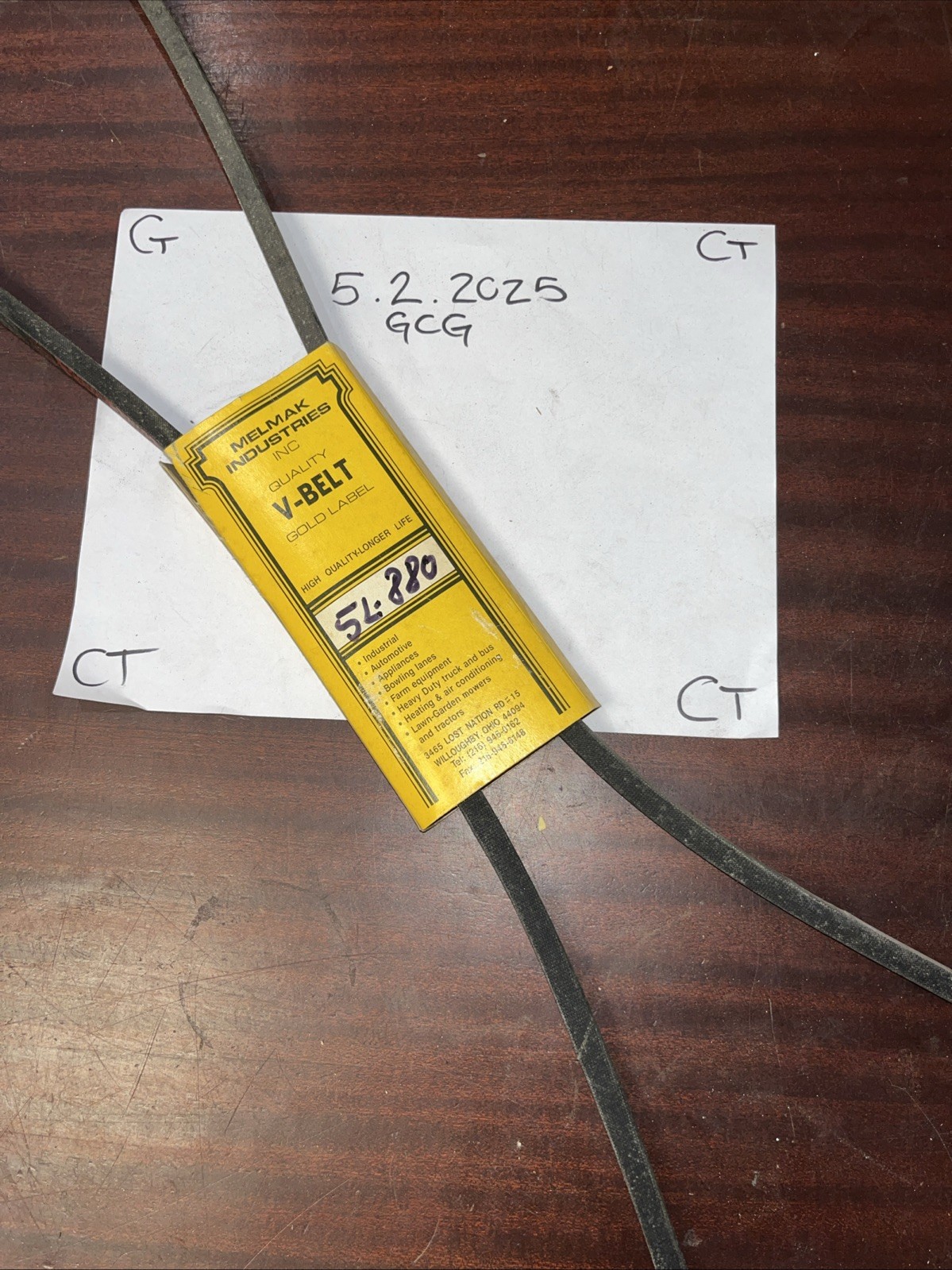 Melmak Industries V Belt 5L880