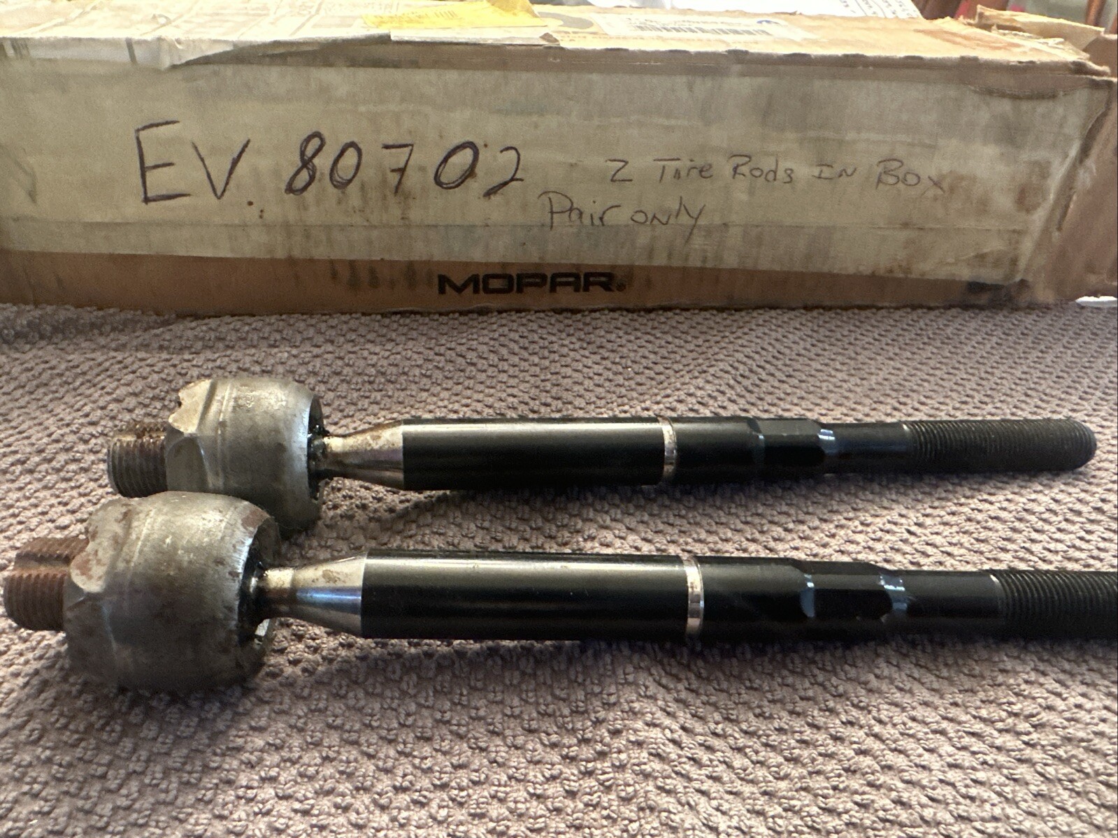 Mopar Steering Rod Ends Ev80702. Two Tie Rods Only