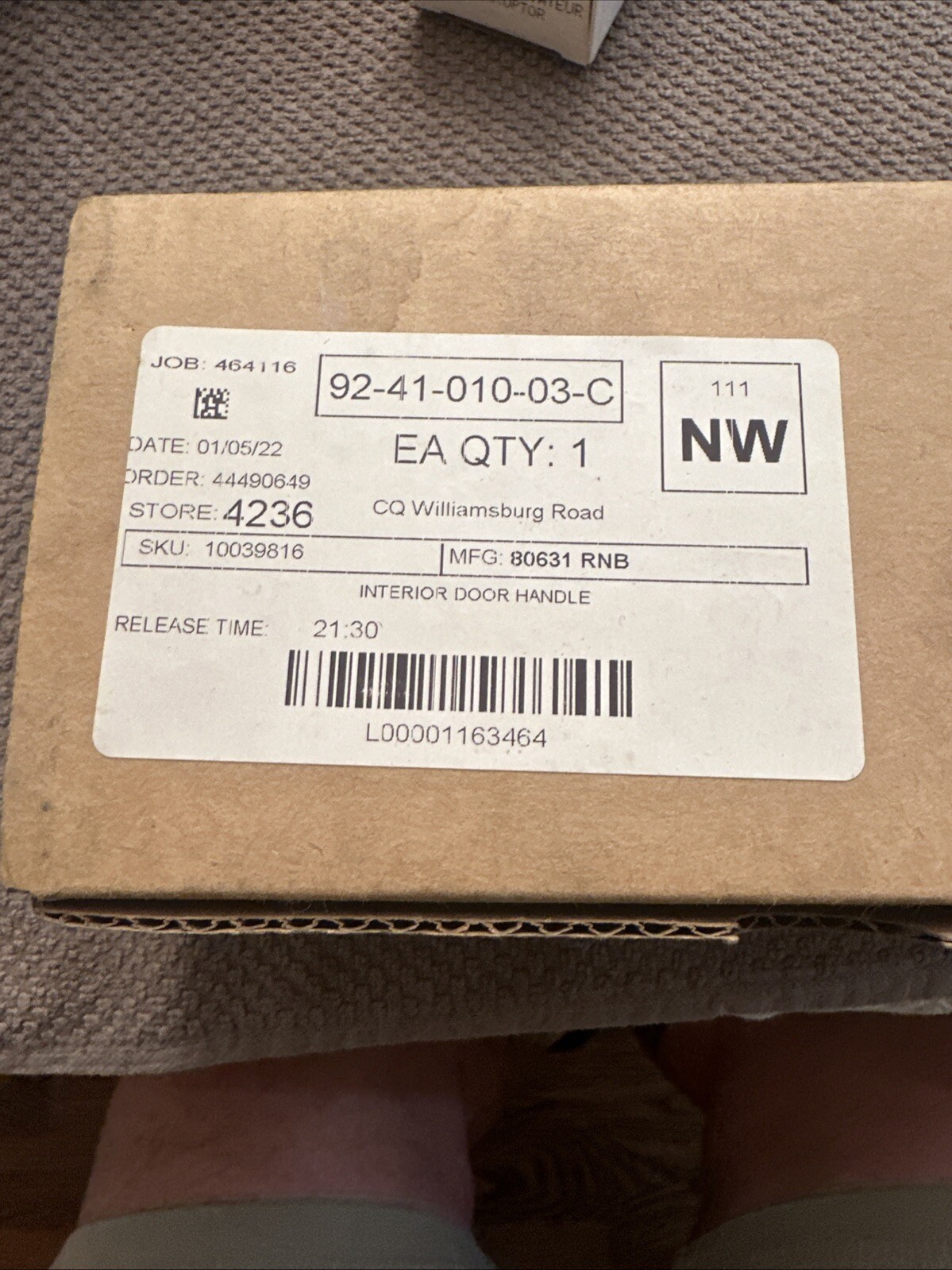 Motocraft Interior Left Door Handle Ford Focus 80631 RNB - Image 3