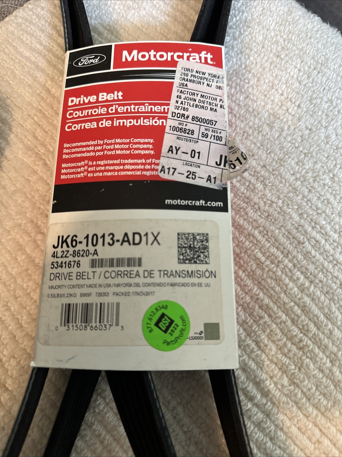 Motorcraft Jk61013ad V-Belt