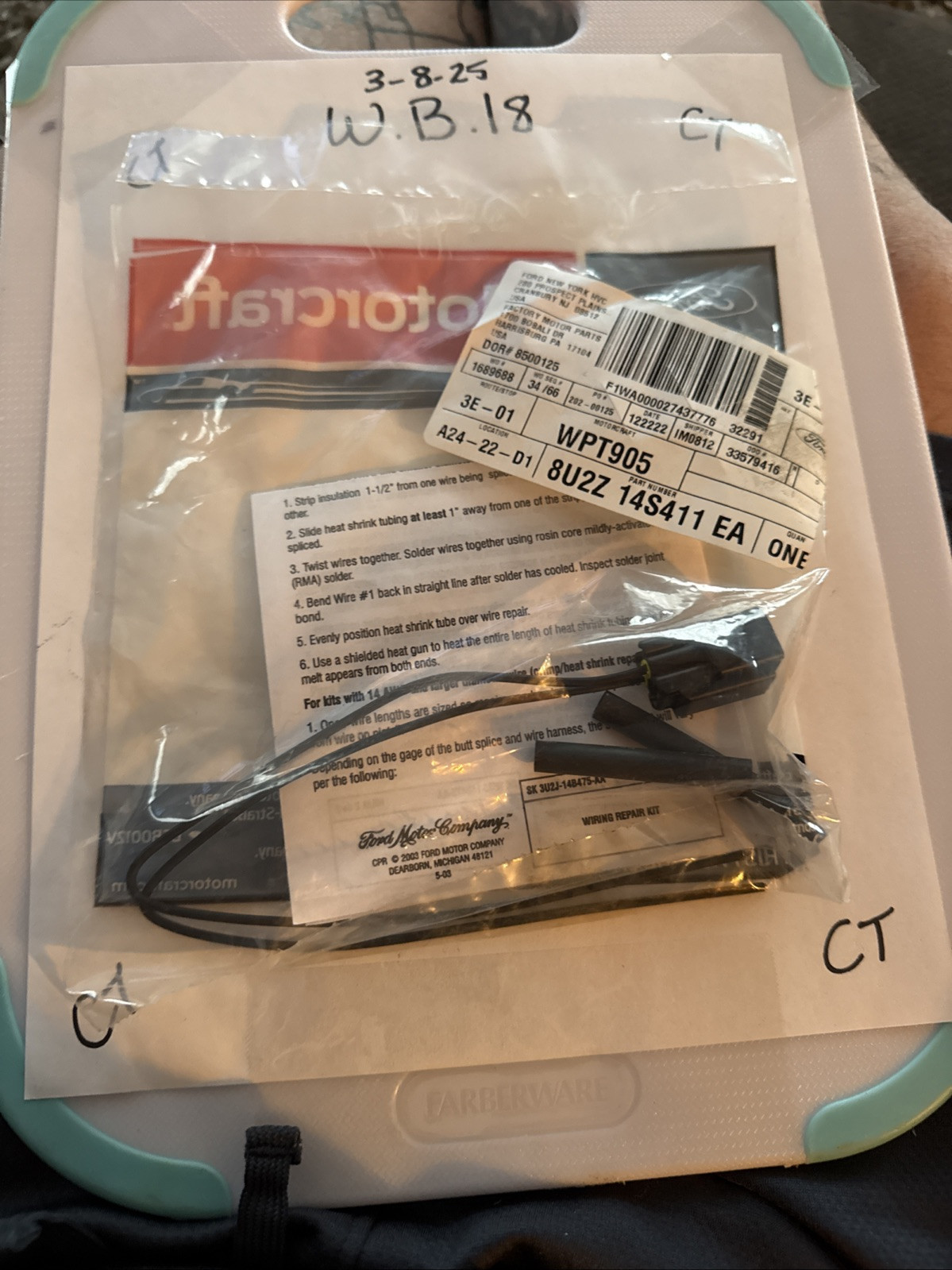 NEW Motorcraft Vapor Canister Purge Solenoid Connector WPT-905 Ford 2006-2020 - Image 3