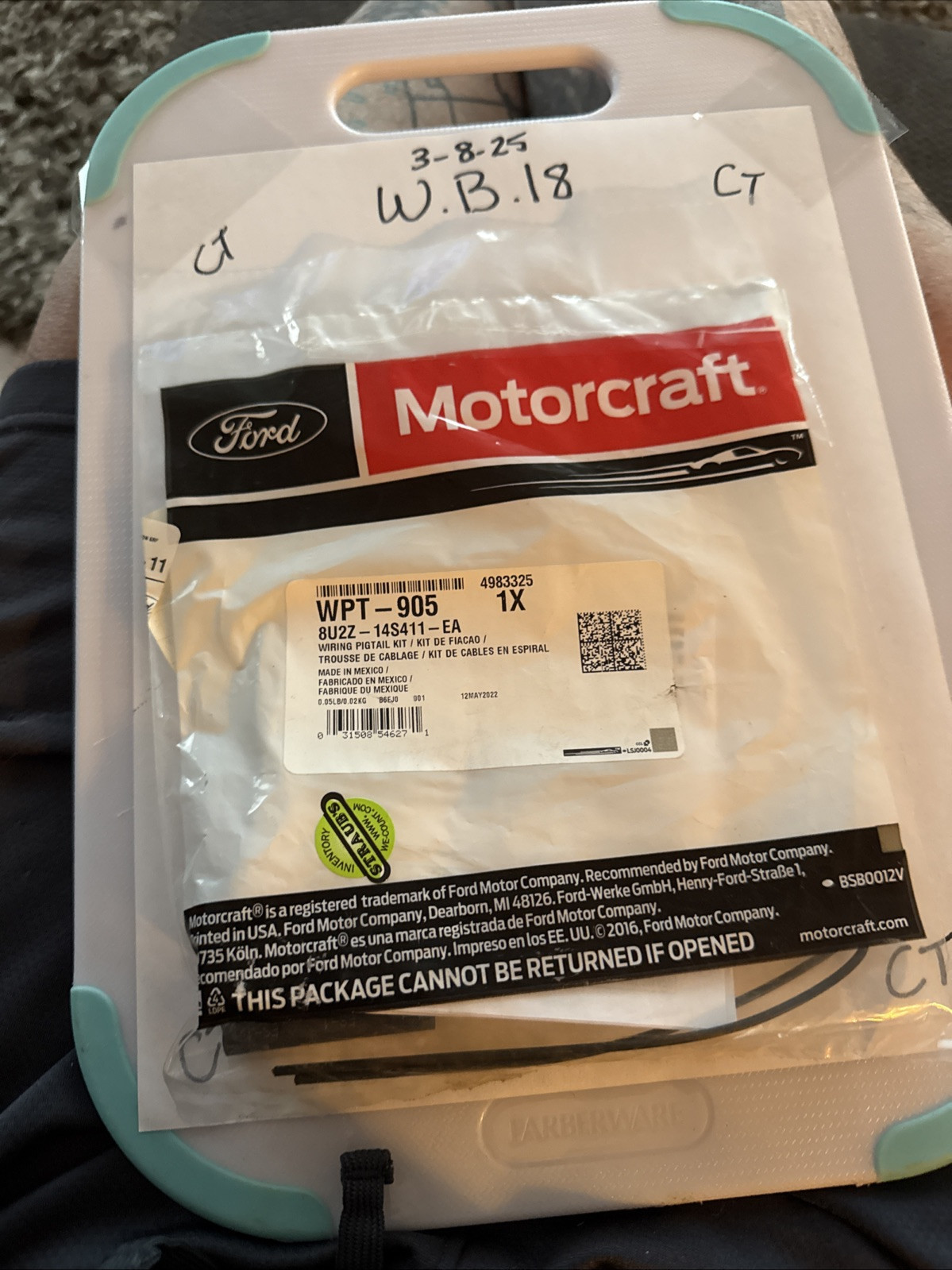 NEW Motorcraft Vapor Canister Purge Solenoid Connector WPT-905 Ford 2006-2020