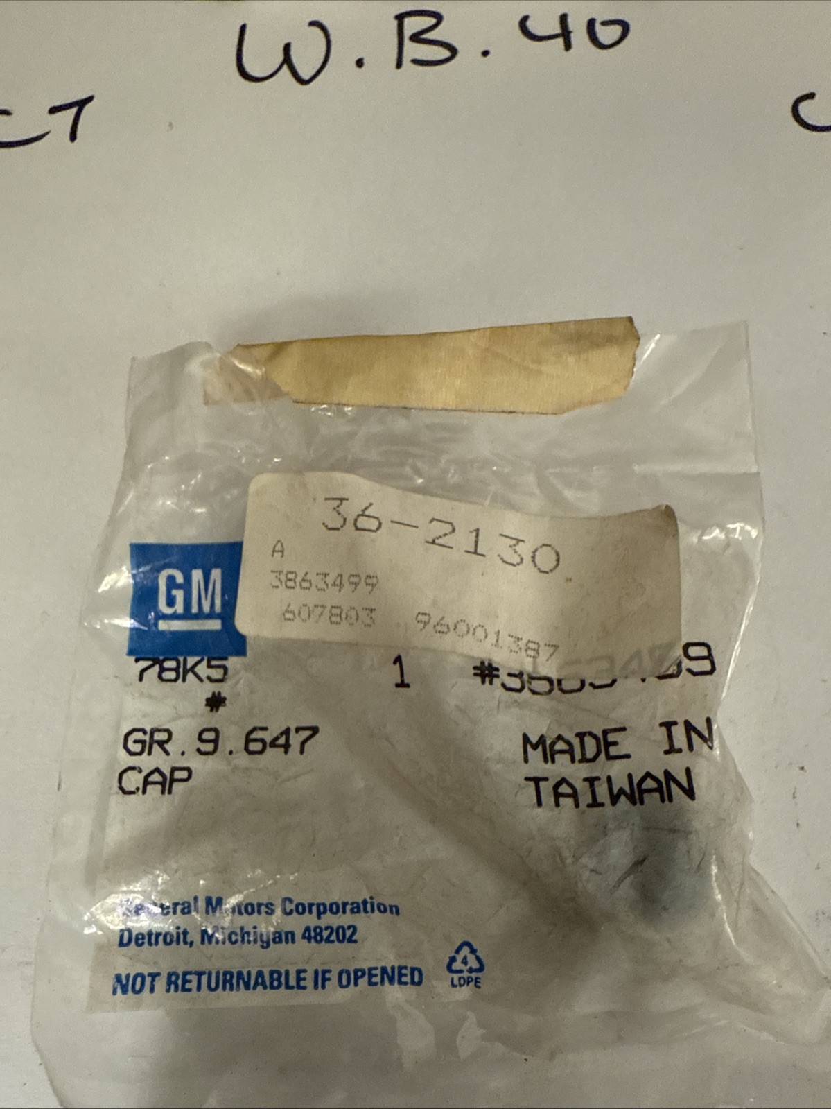 NOS 1965-1968 Corvette Antenna Nut Genuine GM 3863499 OEM - Image 3