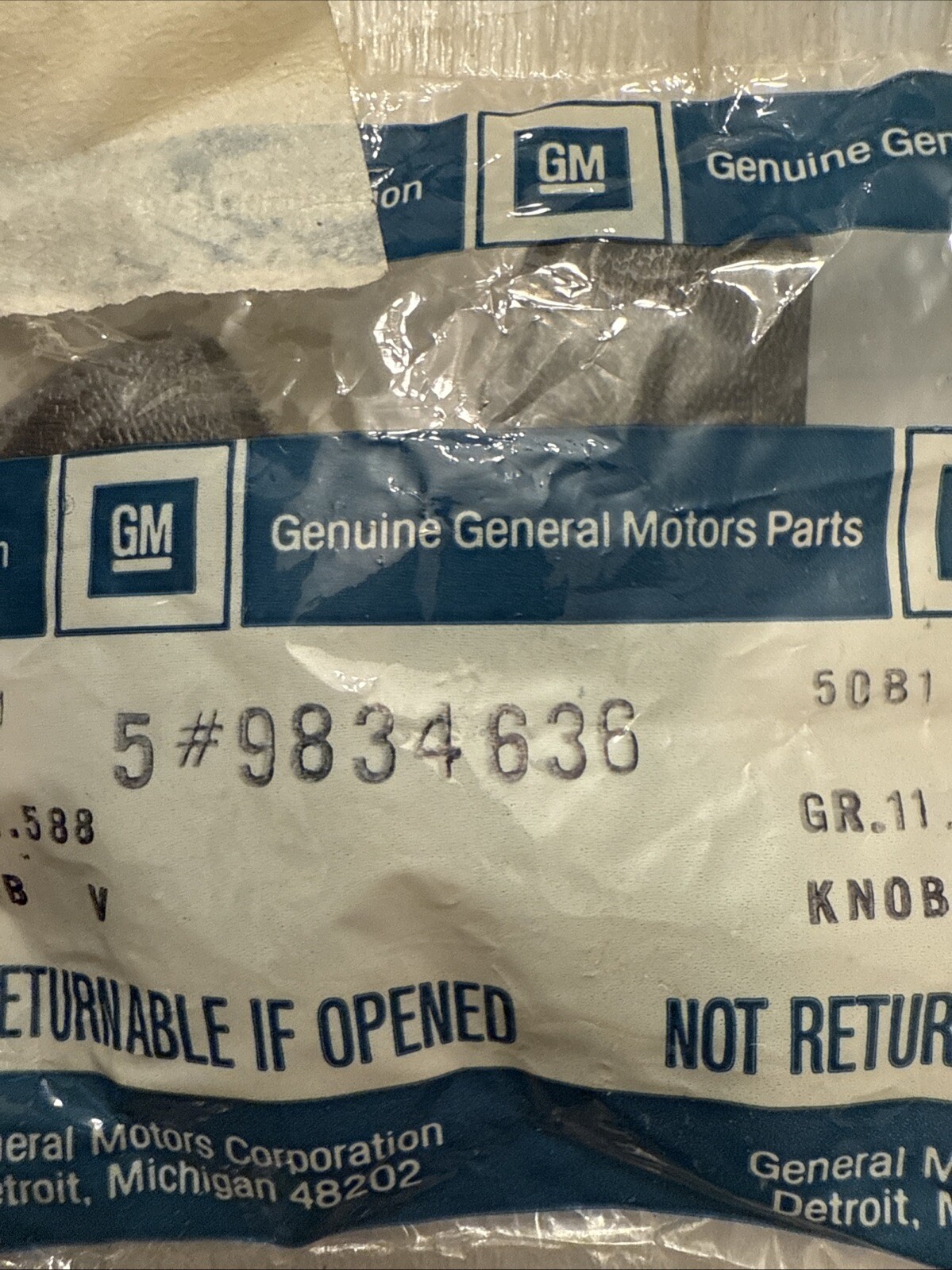 NOS GM 68 - 96 SEAT ADJUSTER KNOBS Camaro Impala GTO Cutlass Chevelle 9834636 - Image 3
