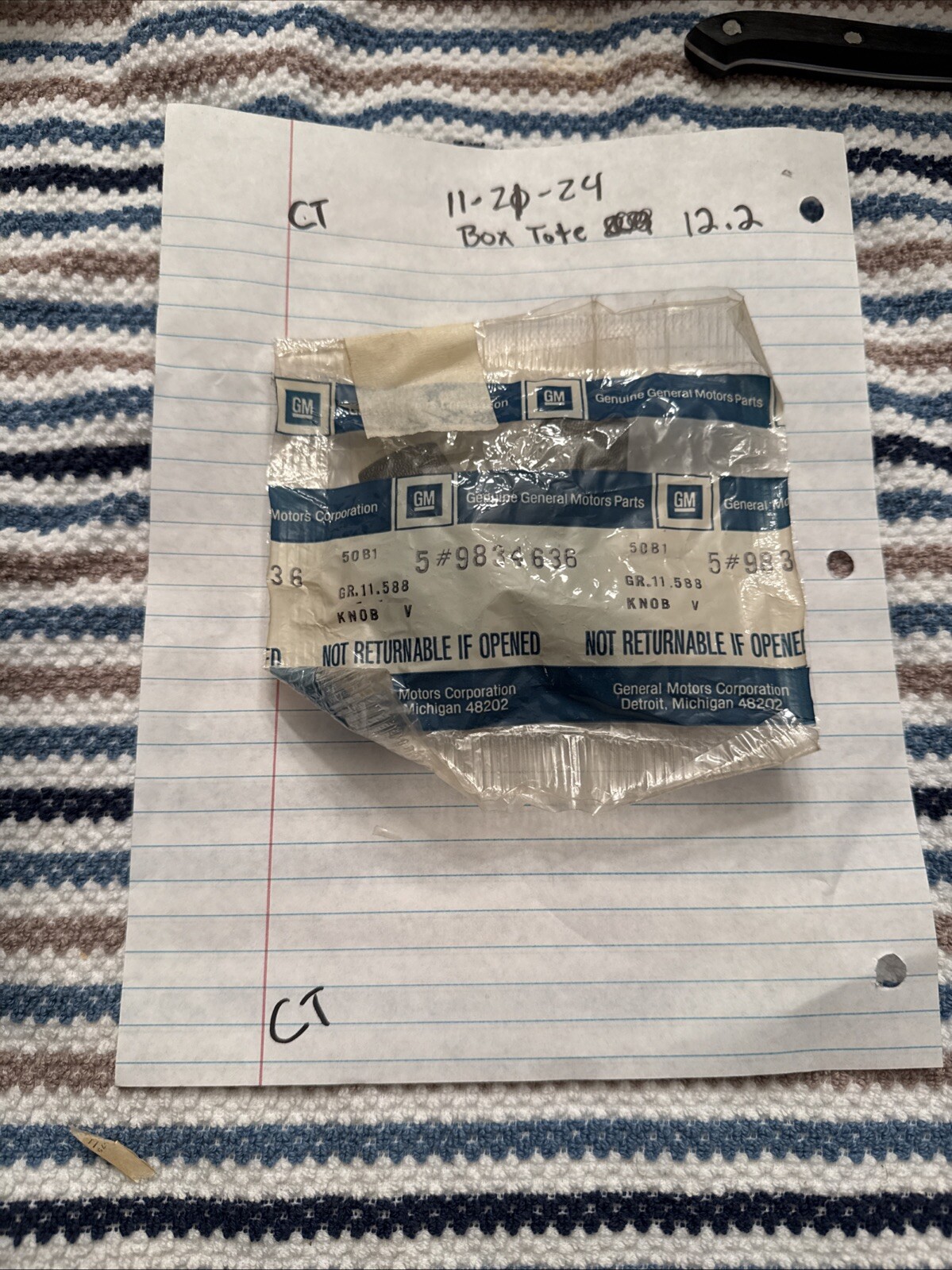 NOS GM 68 - 96 SEAT ADJUSTER KNOBS Camaro Impala GTO Cutlass Chevelle 9834636