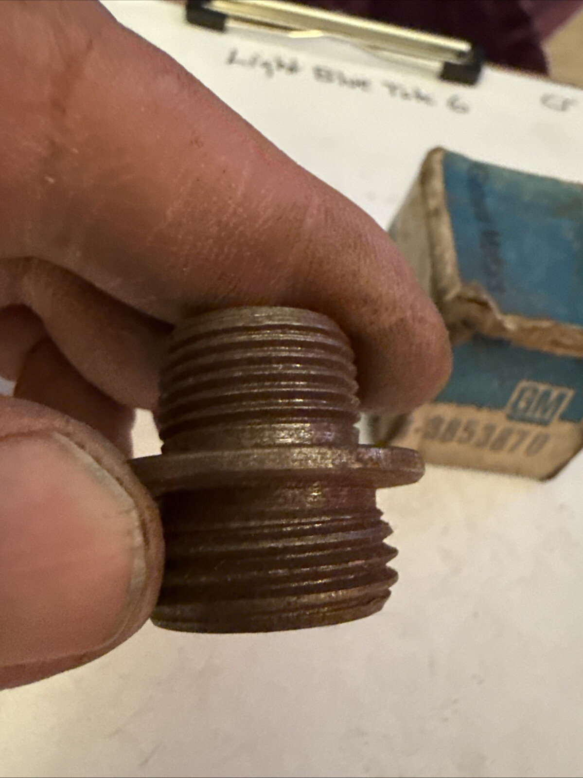 NOS GM Chevrolet Performance 3853870 Oil Filter Adapter Nipple C3 Surface Rust - Image 4