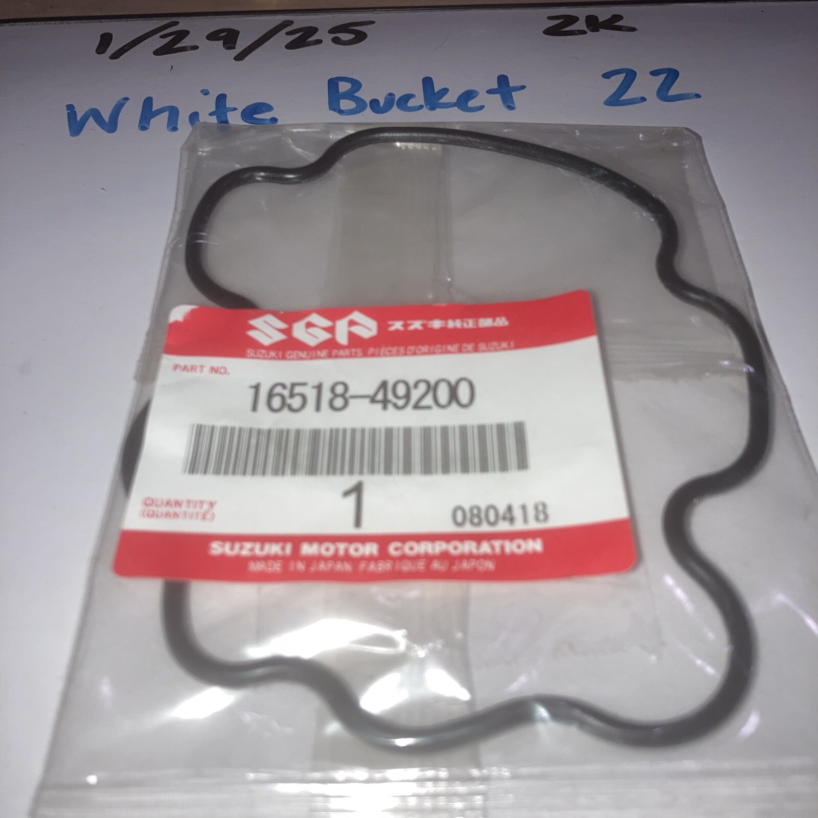 NOS OEM Genuine Suzuki Motorcycle Oil Filter Cap O-Ring P/N 16518-49200 NEW - Image 3