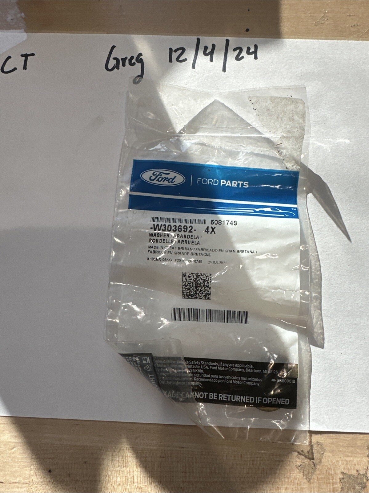 New Ford OEM Washer W303692 (2 WASHERS ONLY)