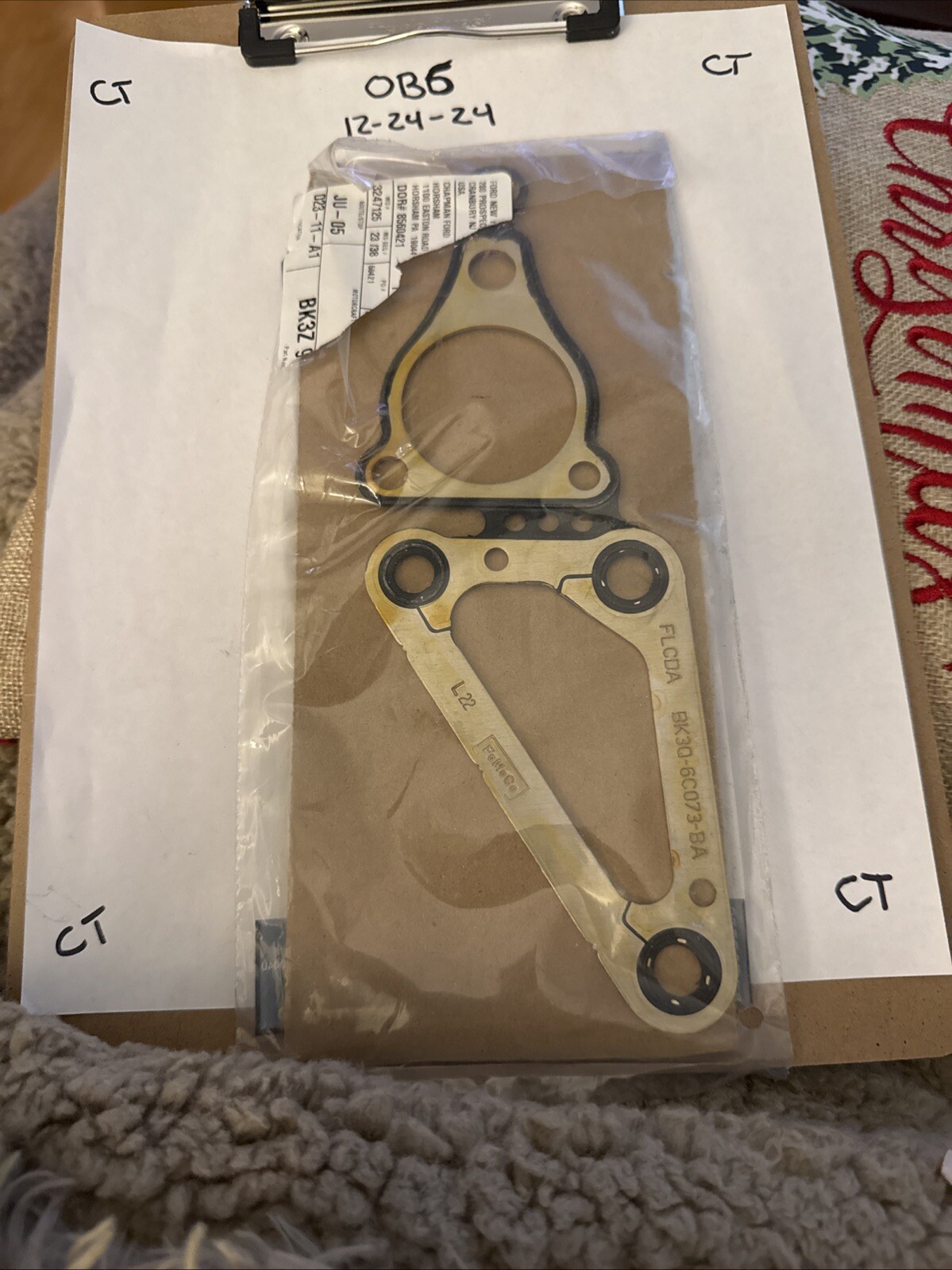 New OEM Ford BK3Z-9F598-A, 1754585 Timing Cover Gasket NOS - Image 3