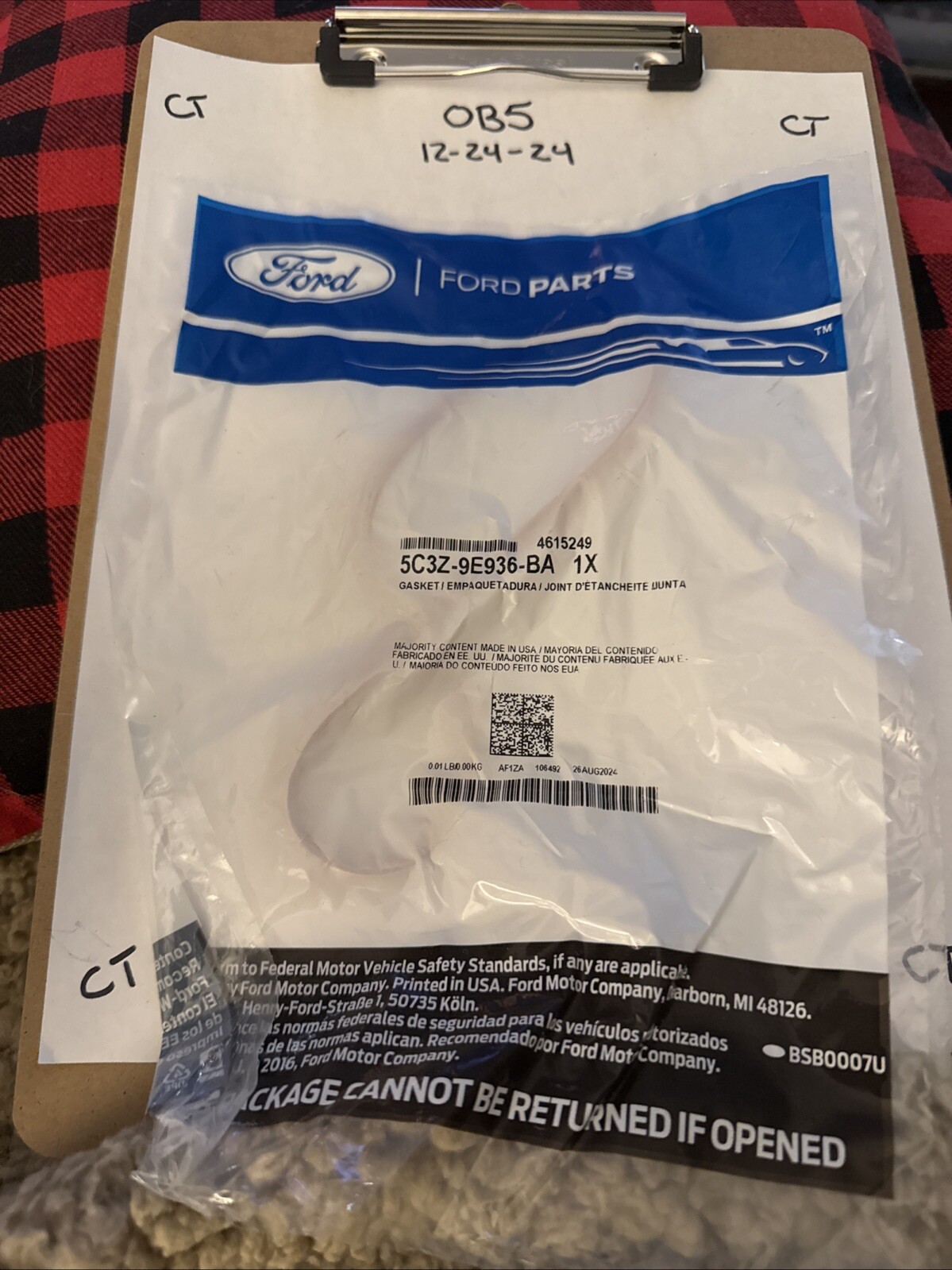 New Oem Ford Diesel Intake Gasket 5C3Z-9E936-BA