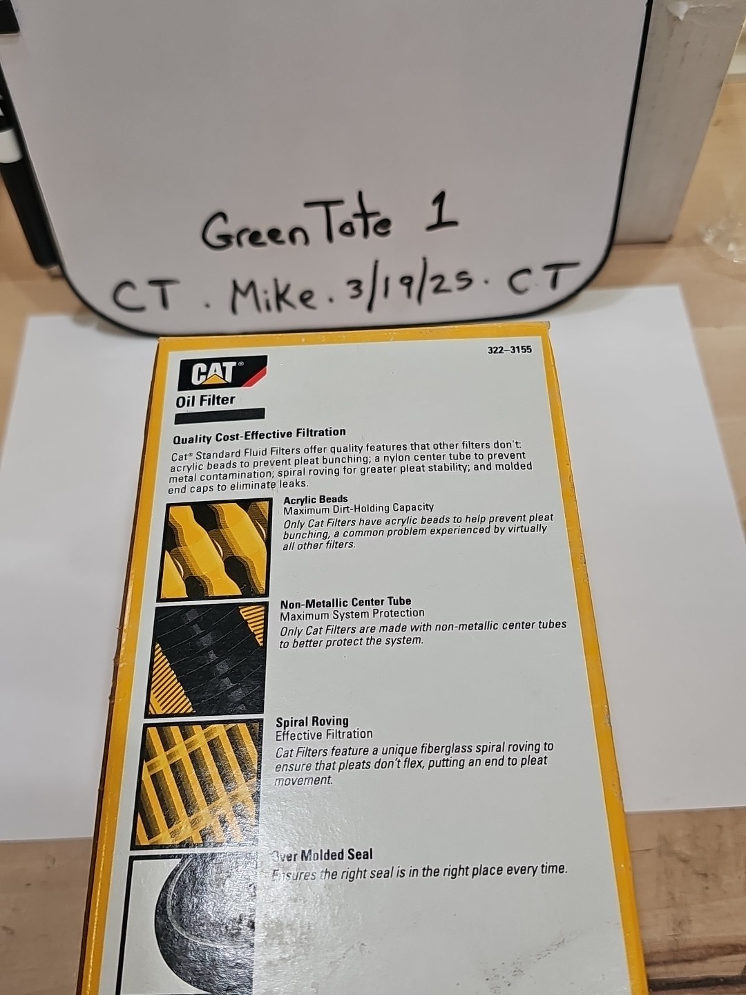 OEM CAT Oil Filter 322-3155 For Excavator 312 314 320 326F