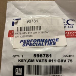 OEM NEW GM Double Sided VATS Chip Key #11 596781 26038363 UNCUT 4.75 K-Ohms