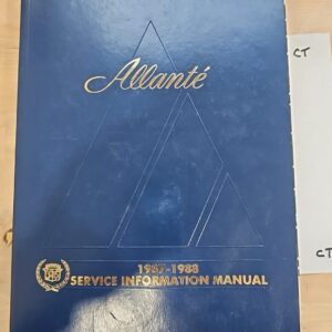 Original 1987-1988 Cadillac Allante Shop Manual 87-88 OEM Repair Service Book
