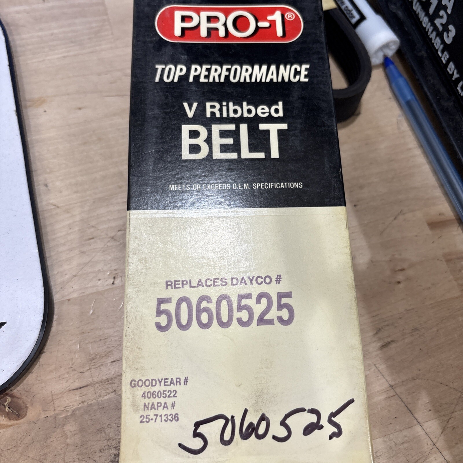 Pro-1 V Ribbed Serpantine Belt Replaces Dayco 5060525 & Gates K060525 - Image 3
