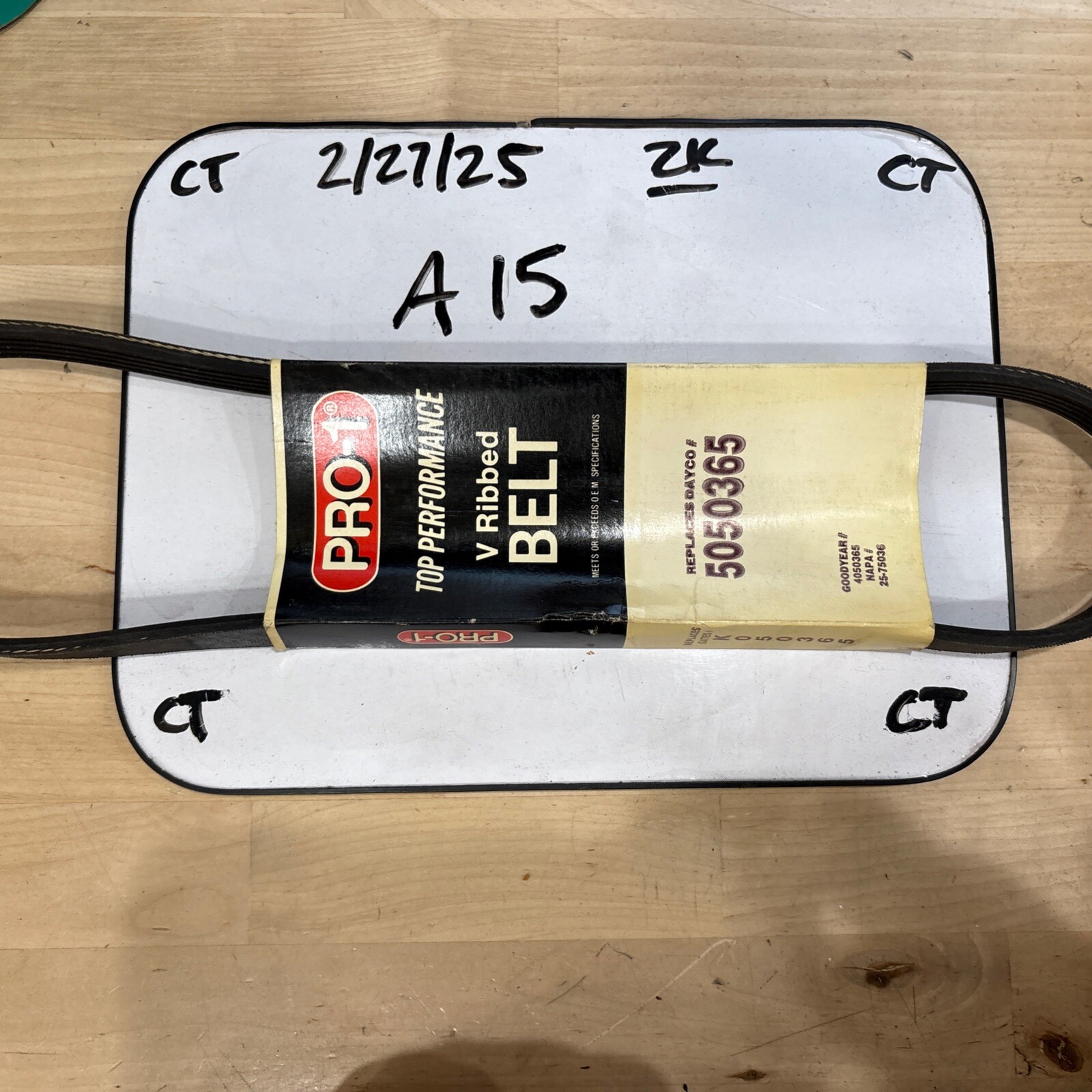 Pro-1 V Ribbed Serpentine Belt Replaces Dayco 5050365 & Gates K050365