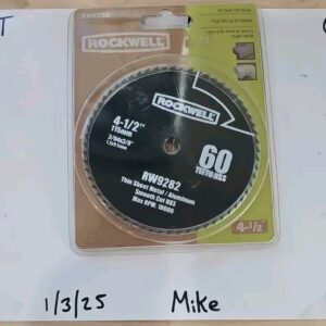 RW9282 Rockwell 4-1/2 inch Compact Circular Saw 60T HSS Blade for RK3441K