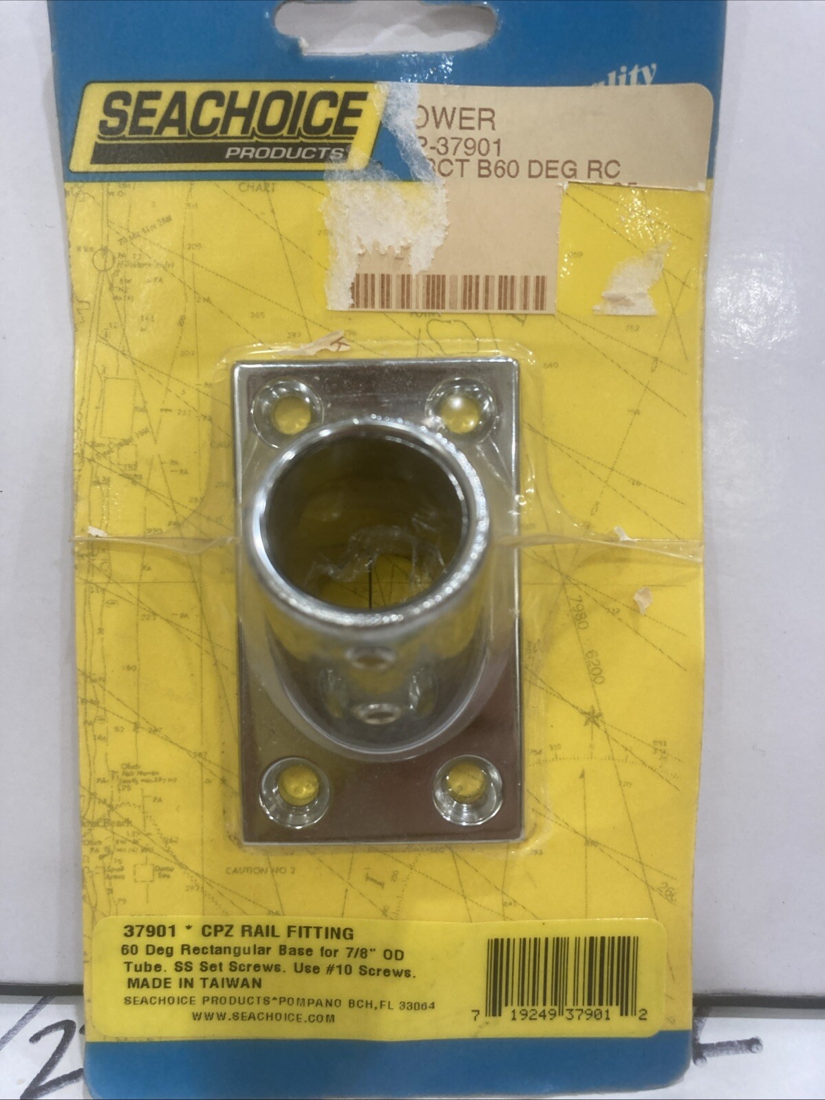 SEACHOICE 37901 RECTANGULAR BASE RAIL FITTING 60DEGREE CHROME ZAMAK BOATINGMALL - Image 3