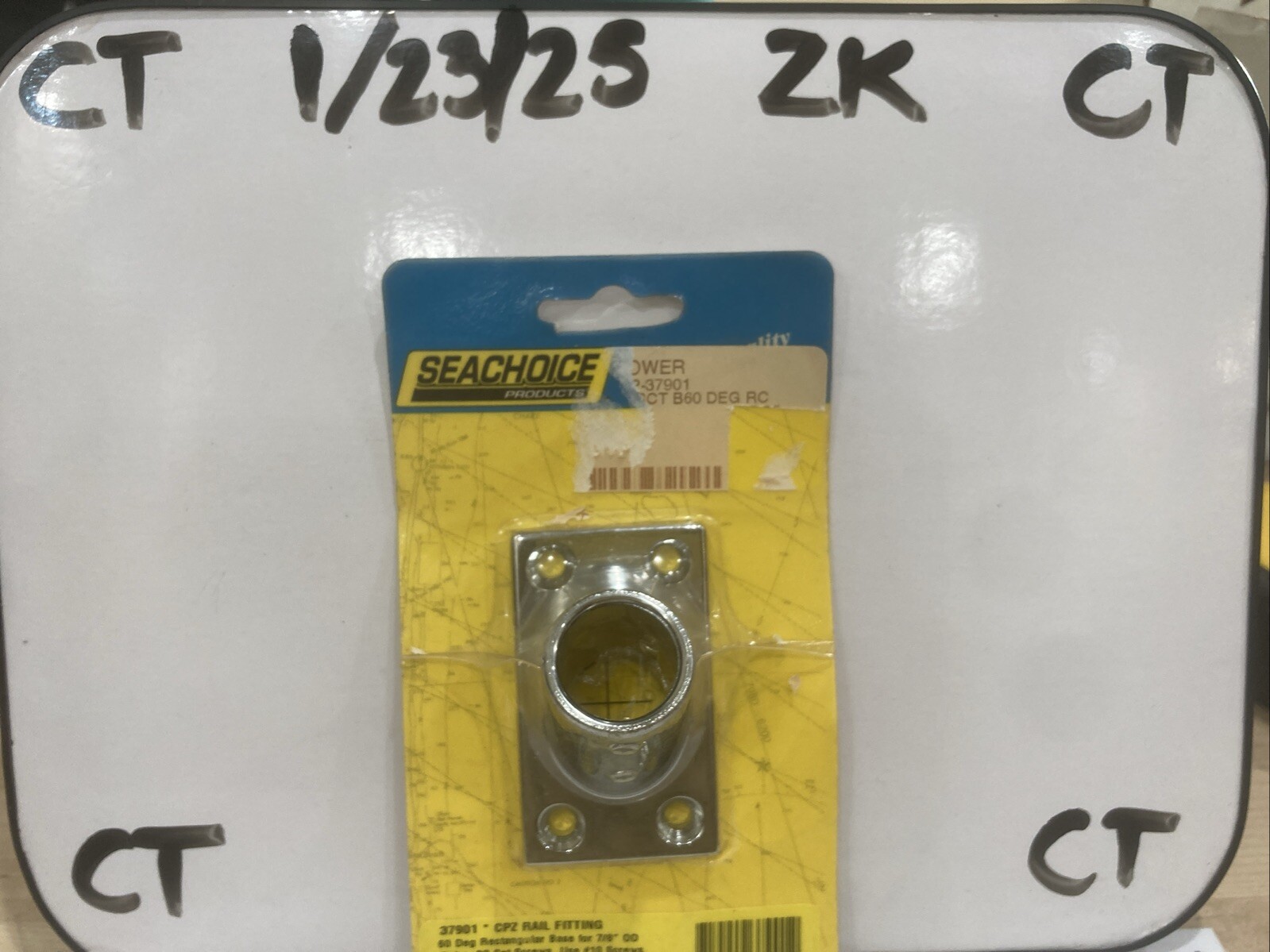 SEACHOICE 37901 RECTANGULAR BASE RAIL FITTING 60DEGREE CHROME ZAMAK BOATINGMALL