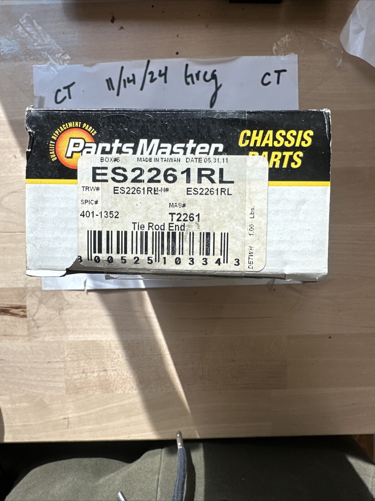 Steering Tie Rod End Parts Master ES2261RL MADE IN USA