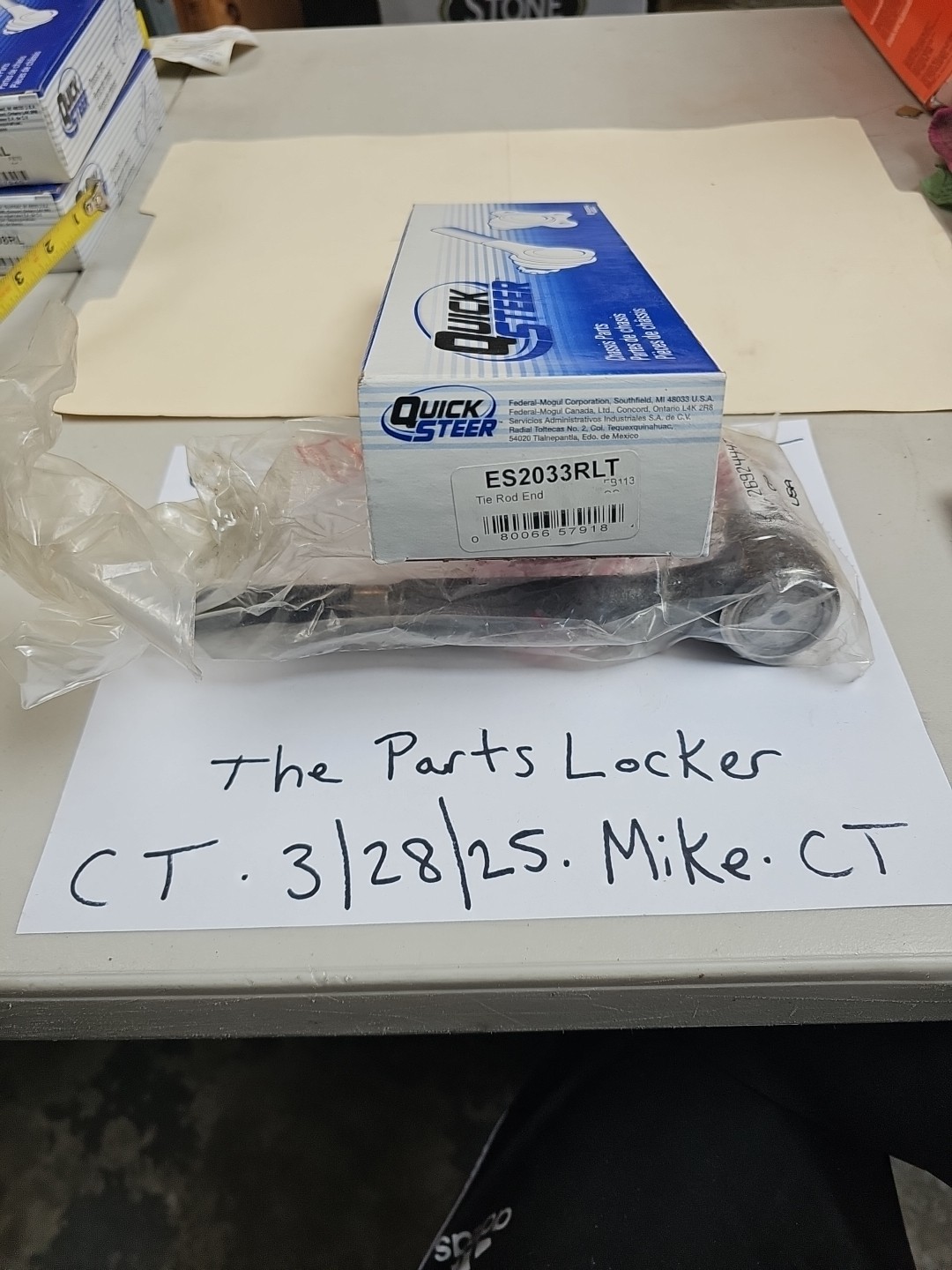 Steering Tie Rod End QuickSteer ES2033RLT