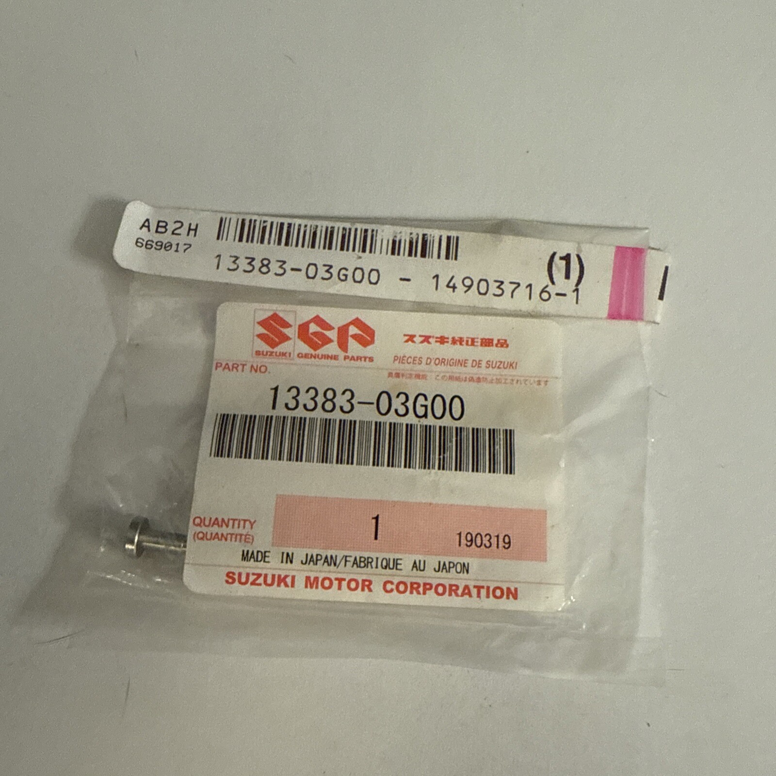 Suzuki OEM Part 13383-03G00 NEEDLE, JET - Image 3