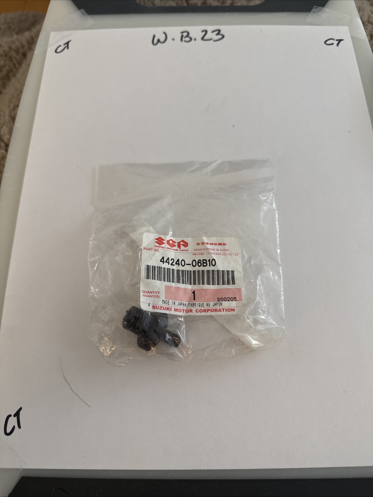 Suzuki OEM Part 44240-06B10 PLUG, FUEL TANK BREATHER