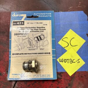 Tomco 3 Piece Carb Gas Line Fitting When Threads Are Stripped At Inlet #471 NOS