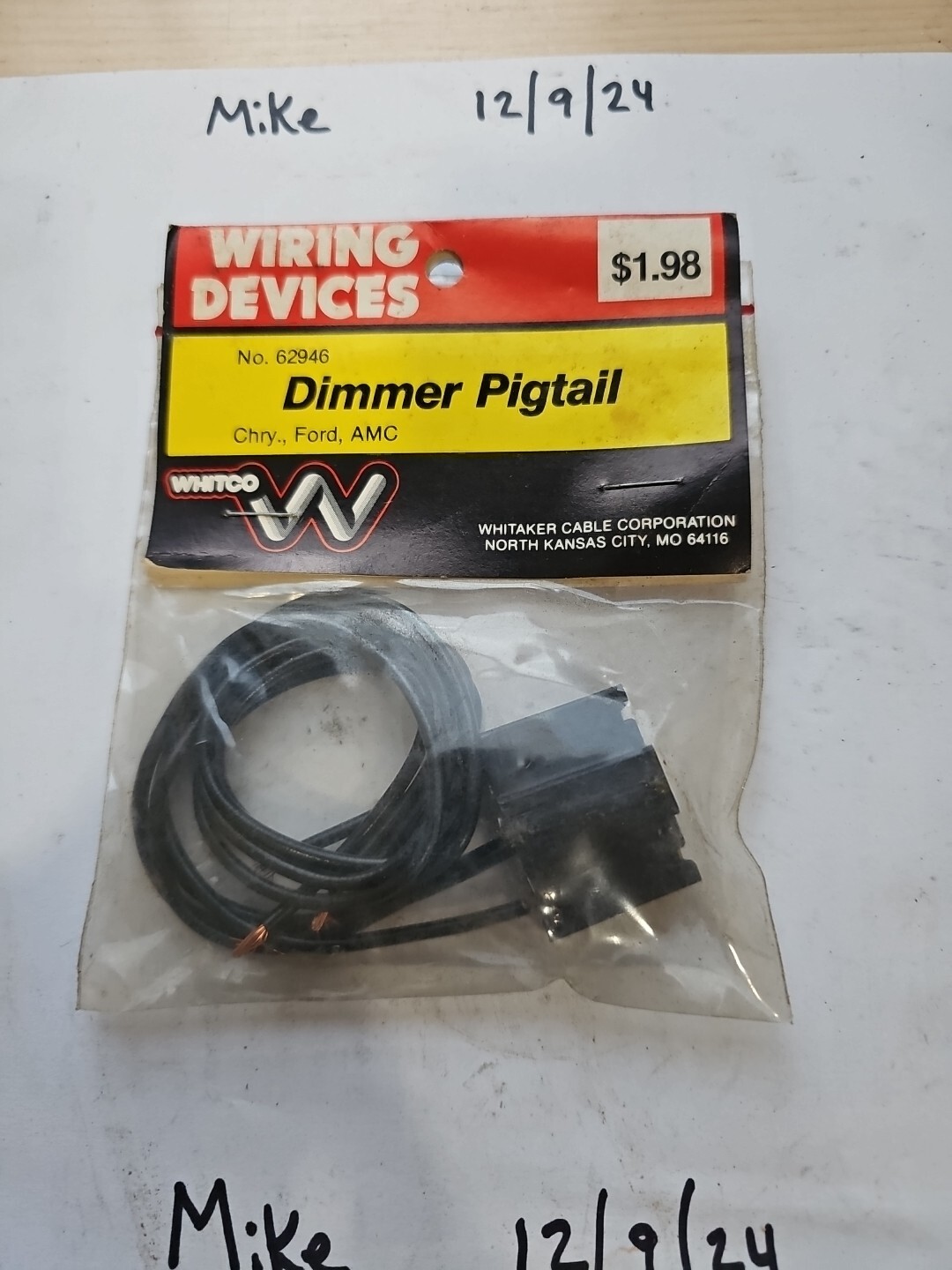 WHITCO Dimmer Switch Connector Plug Pigtail Ford CHRYSLER AMC No:62946