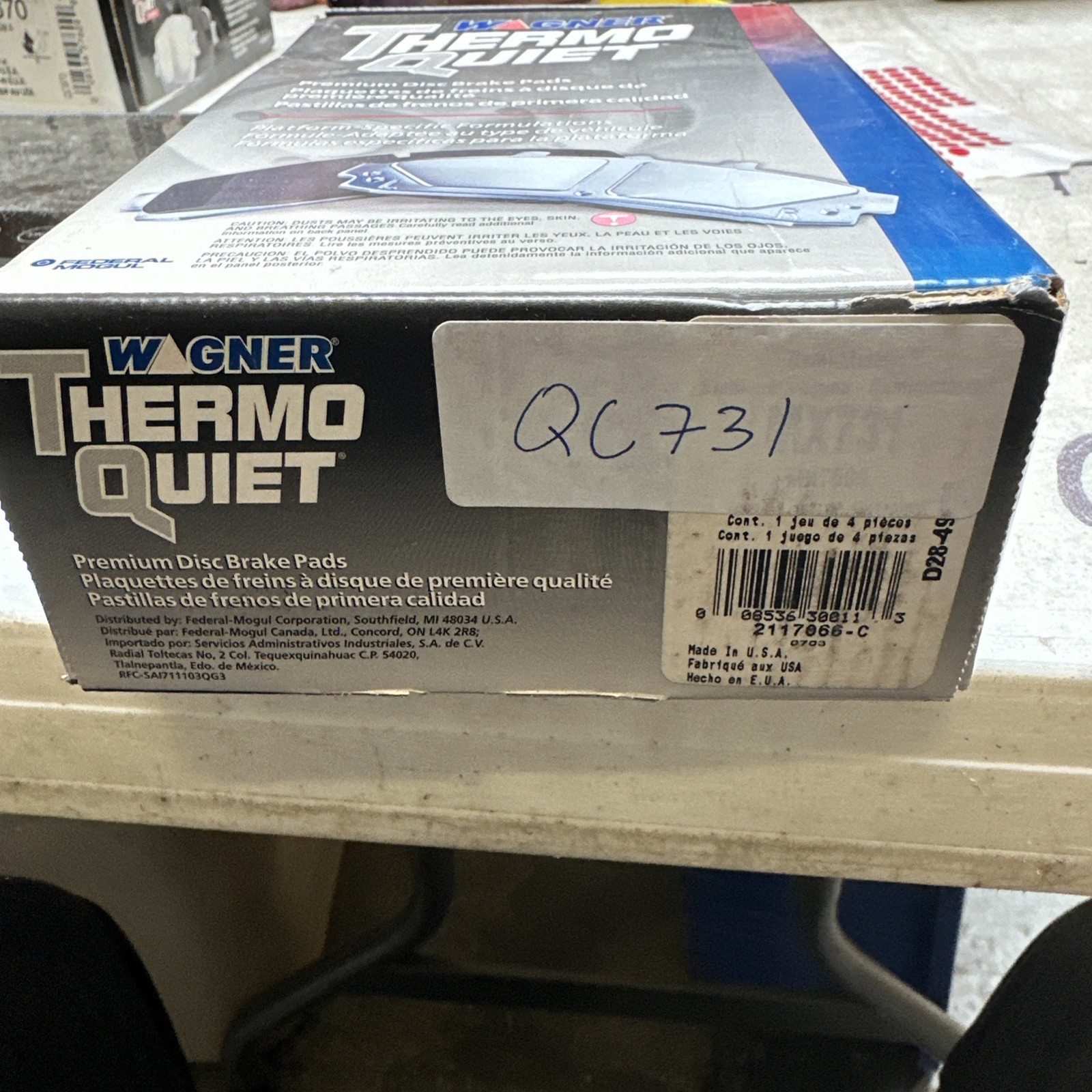 Wagner QC731A Wagner Brake Thermo Quiet Ceramic Disc Brake Pad Set. New In Box - Image 3