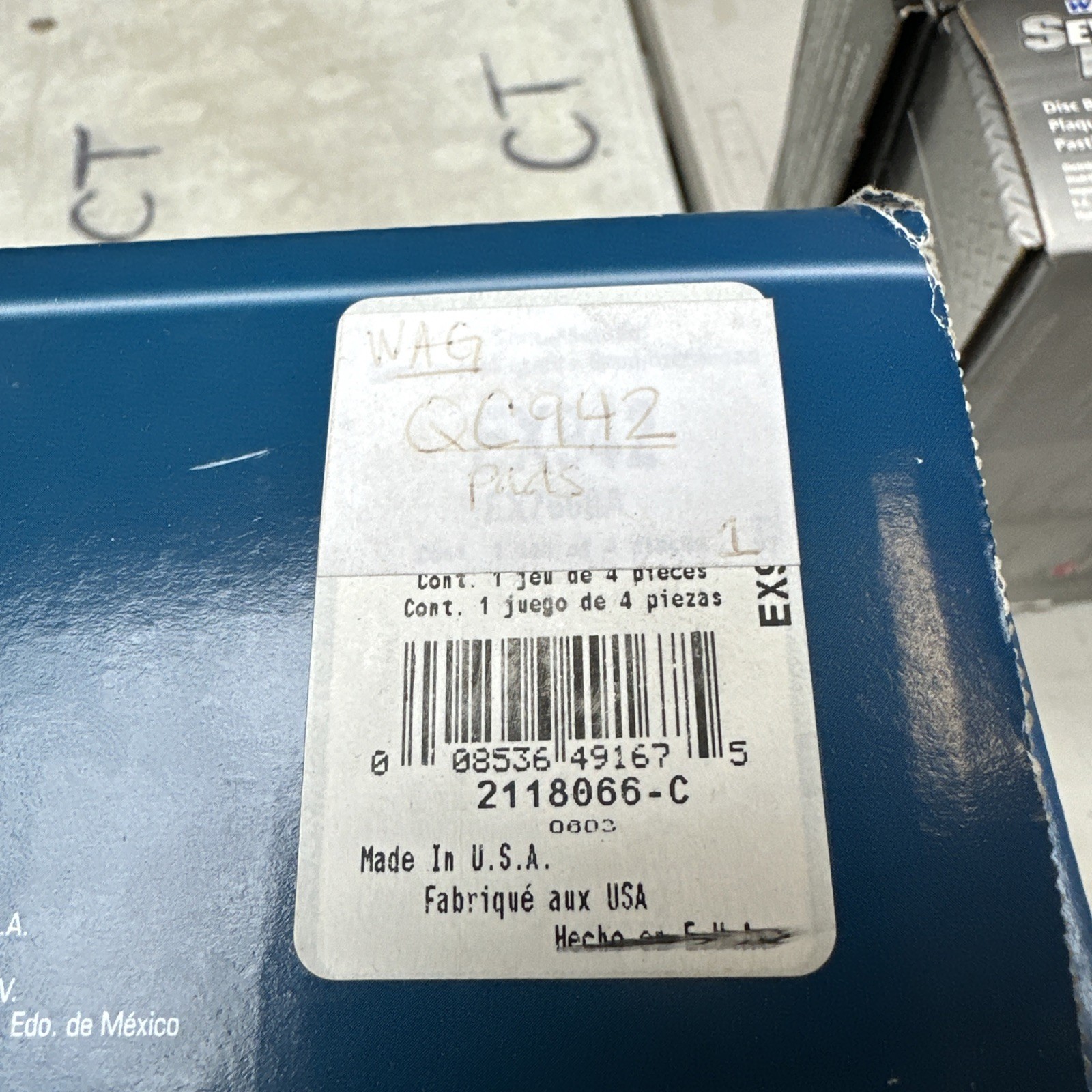 Wagner QC942 Disc Brake Pad Set Ceramic with Hardware - Image 3