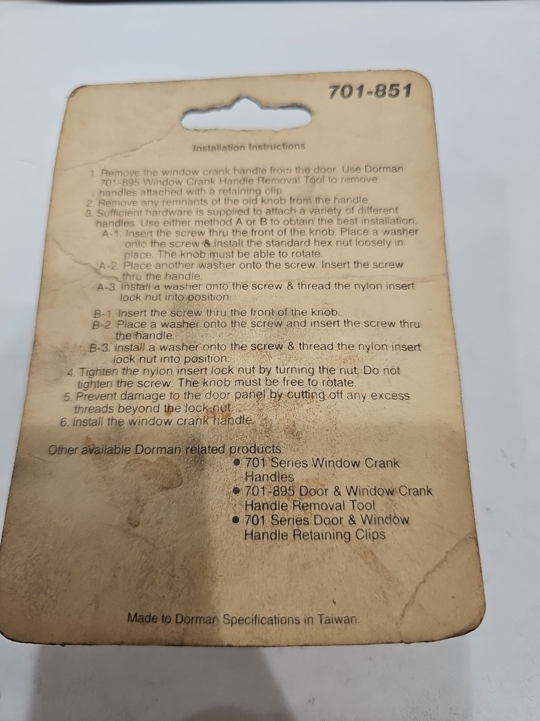 Window Crank Handle Dorman 76908 - Image 4