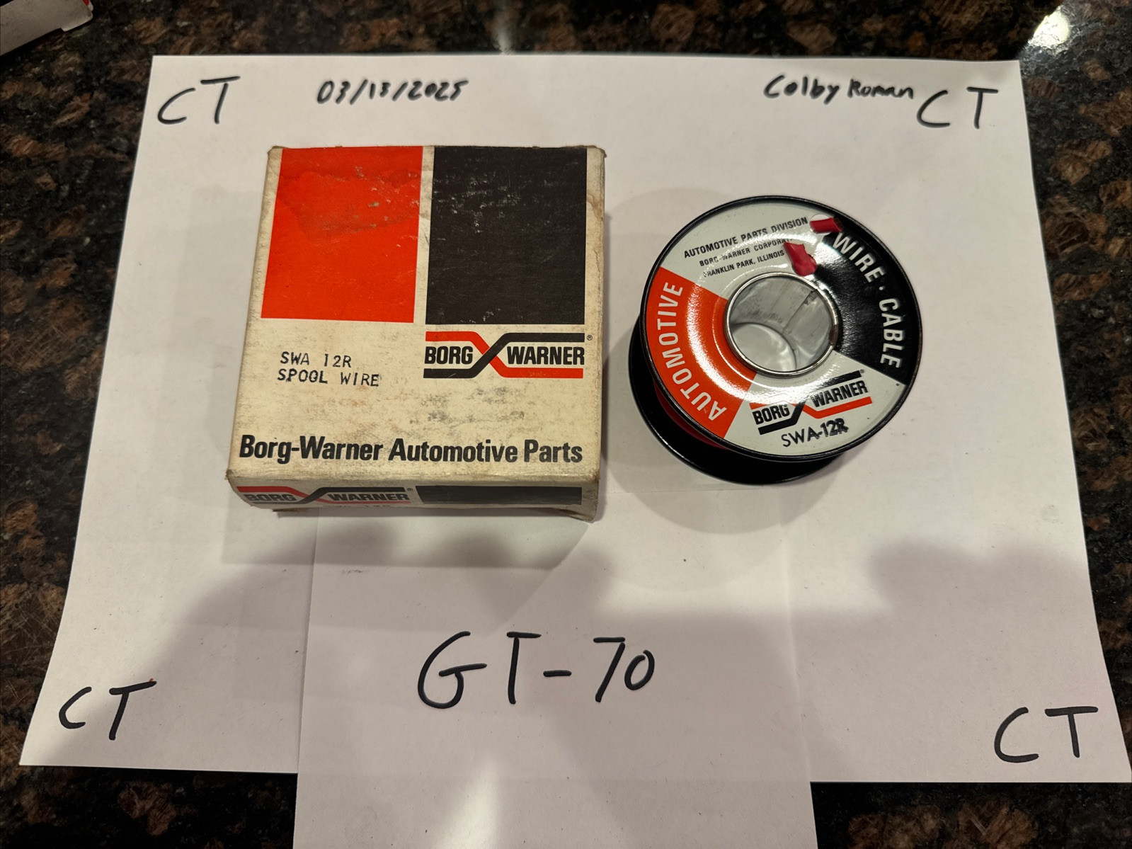 borg warner wire cable SWA 12R spool wir