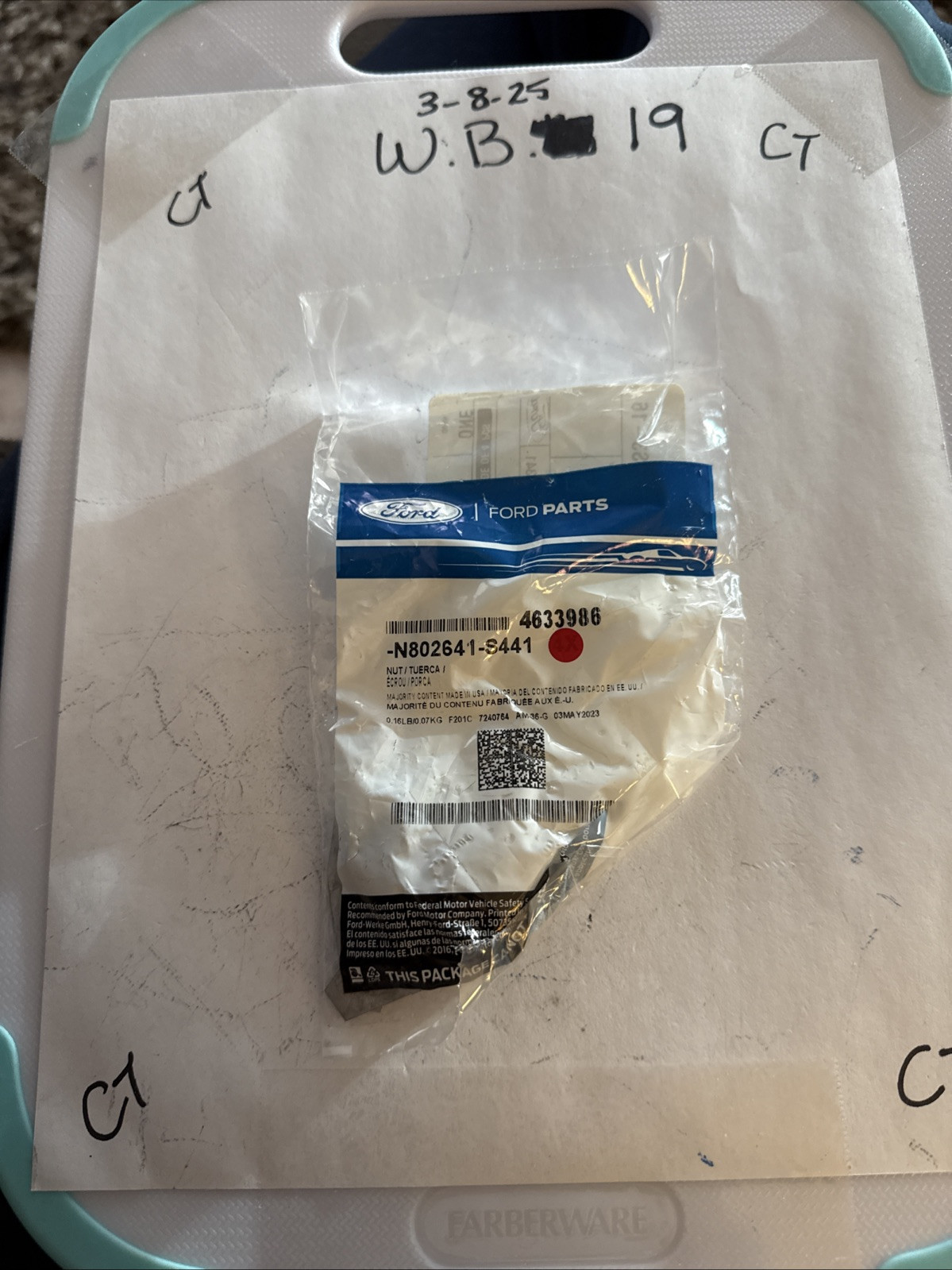 (1) Genuine Ford Muffler & Pipe Nut -N802641-S441 Sold Individually