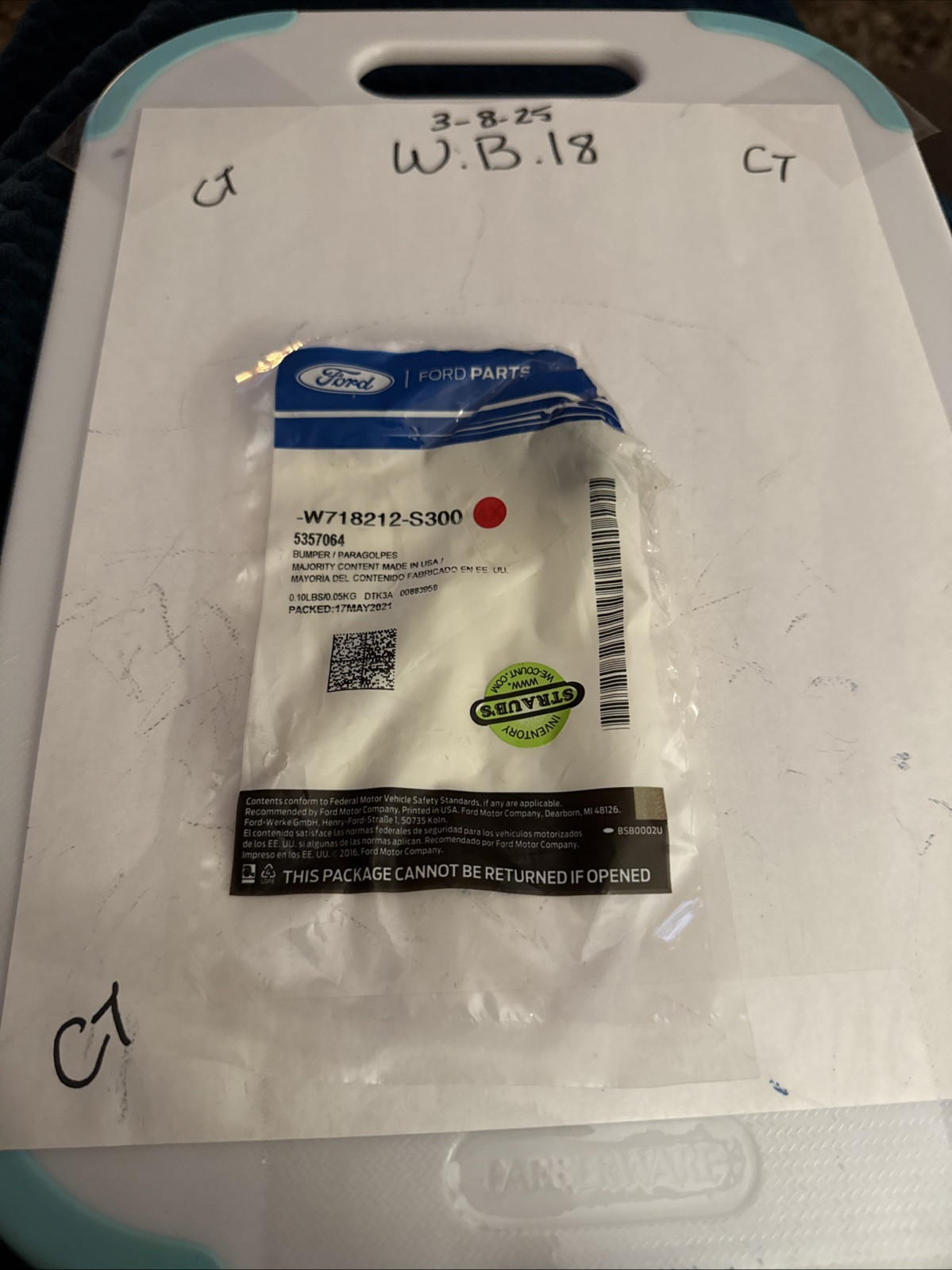 (1) Genuine Ford OE Bumper W718212-S300 Sold Individually