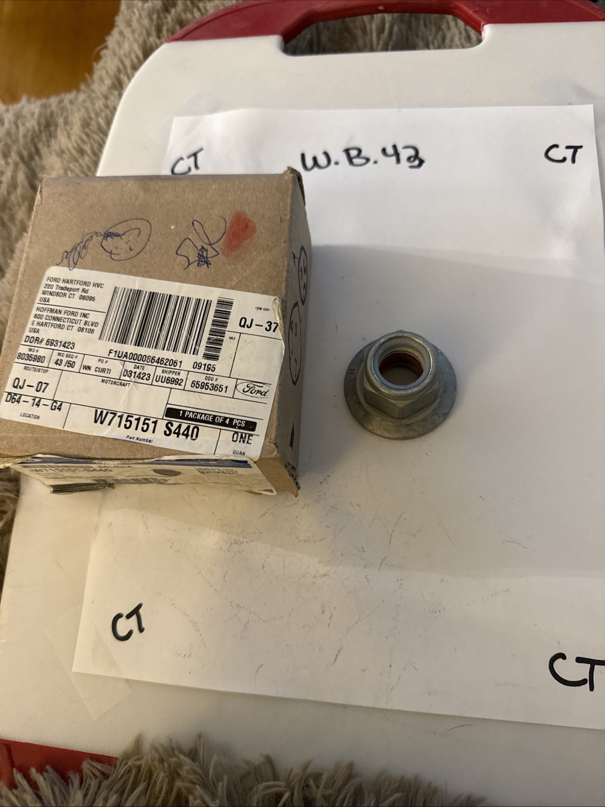 (1) Genuine Ford OE Nut And Washer Asy W715151S440 Sold Individually