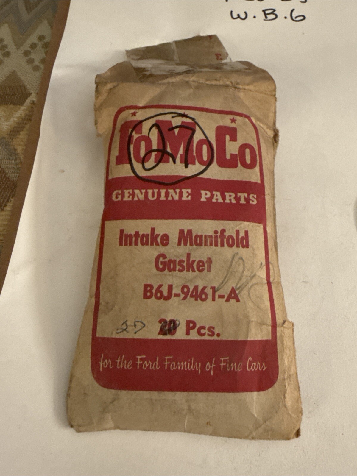 (1) New OEM Ford B6J-9461-A Intake Manifold Gasket NOS Sold Individually. - Image 3