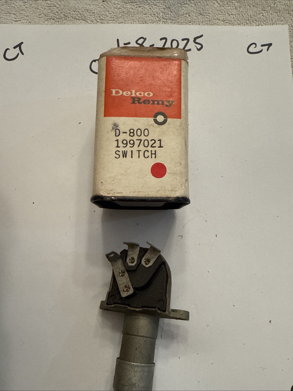 1955-56 Chevrolet Corvette Delco Gm Headlight Dimmer Switch 1997021 Factory Seal