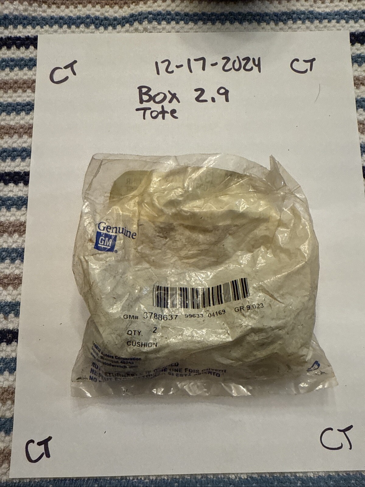 1961-1964 GM NOS Front Upper Cushion Corvair Corvette S36 (2) Bushings.