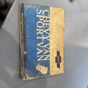 1971 Chevrolet Truck Owners Manual Original Chevy Van SportVan Care & Op