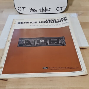 1980 Ford Car Service Highlights Instruments and Warning Systems NWIO