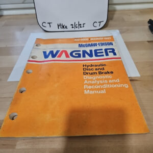 1981 Manual AU-1600 Wagner Brake Diagnostic Reconditioning Disc Drum Hydraulic