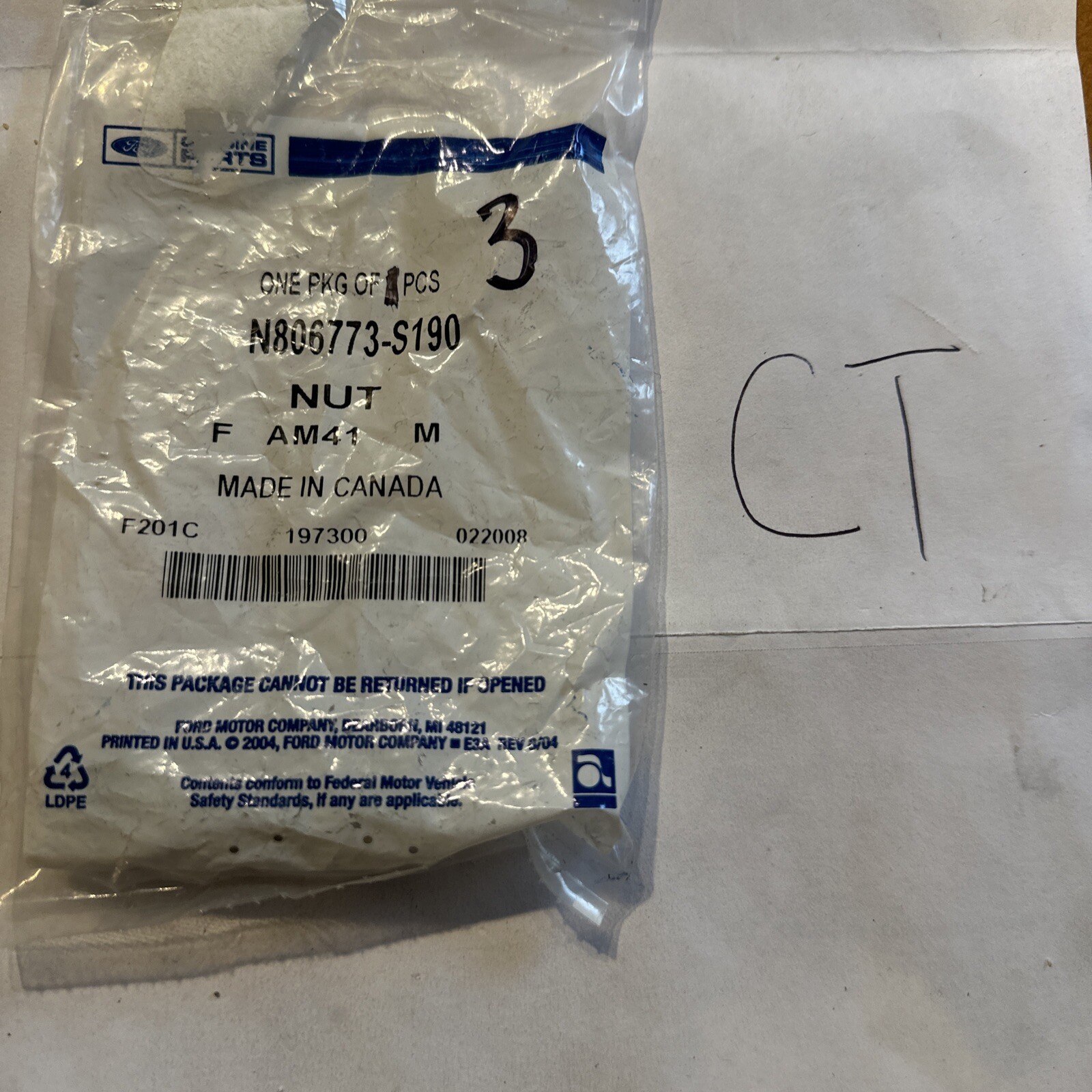 1992-2007 Ford F250 F350 N806773-S190 Hex M10X1.5 Flange(3) Lock Nuts 5739