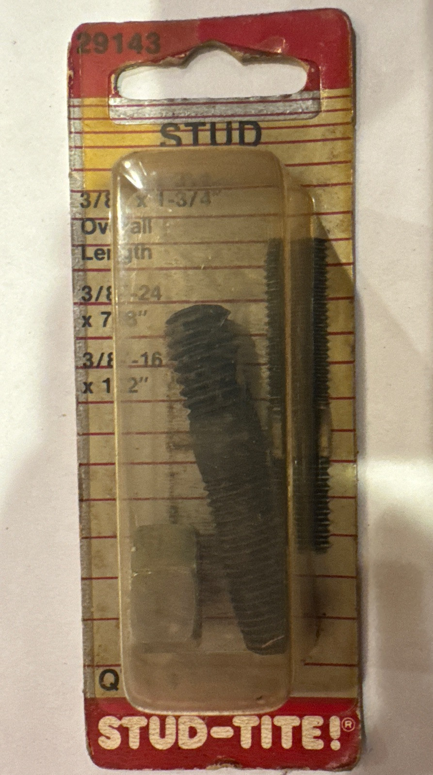29143 Motormite Stud-Tite Double Ended Stud 3/8" X 1-3/4" Fine/Course - Image 3