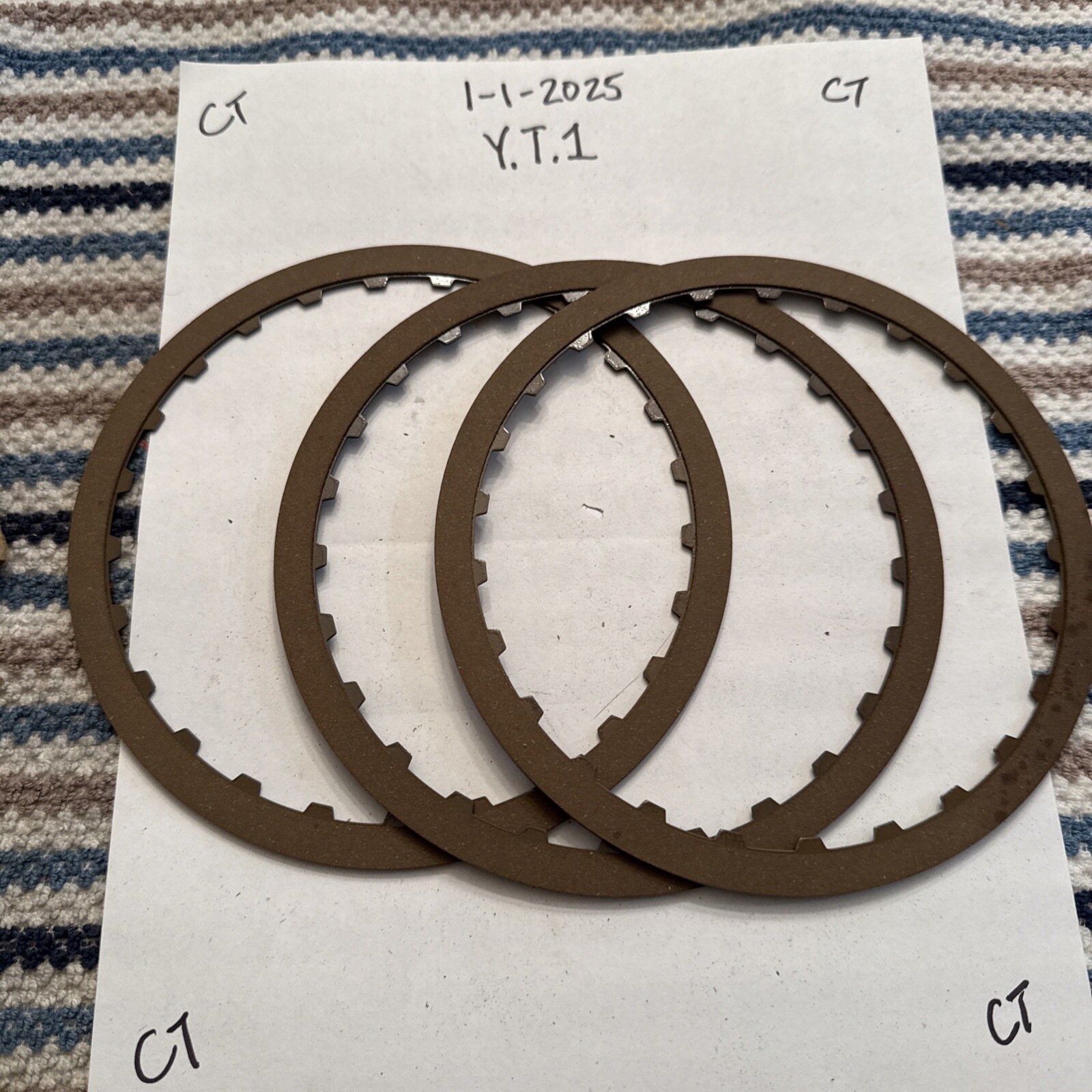 (3) NOS 1969-1986 GM TH250 TH350 ST300 62-73 POWERGLIDE FRICTION PLATES #1375558