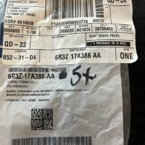 5 PCS FORD 2005/19 MUSTANG "SCREW" SLOTTED WASHER HD, 6.2 X 16MM, 6R3Z-17A386-AA