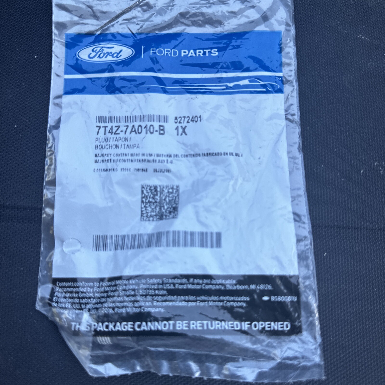 7T4Z7A010B - PLUG - OIL DRAIN - Ford