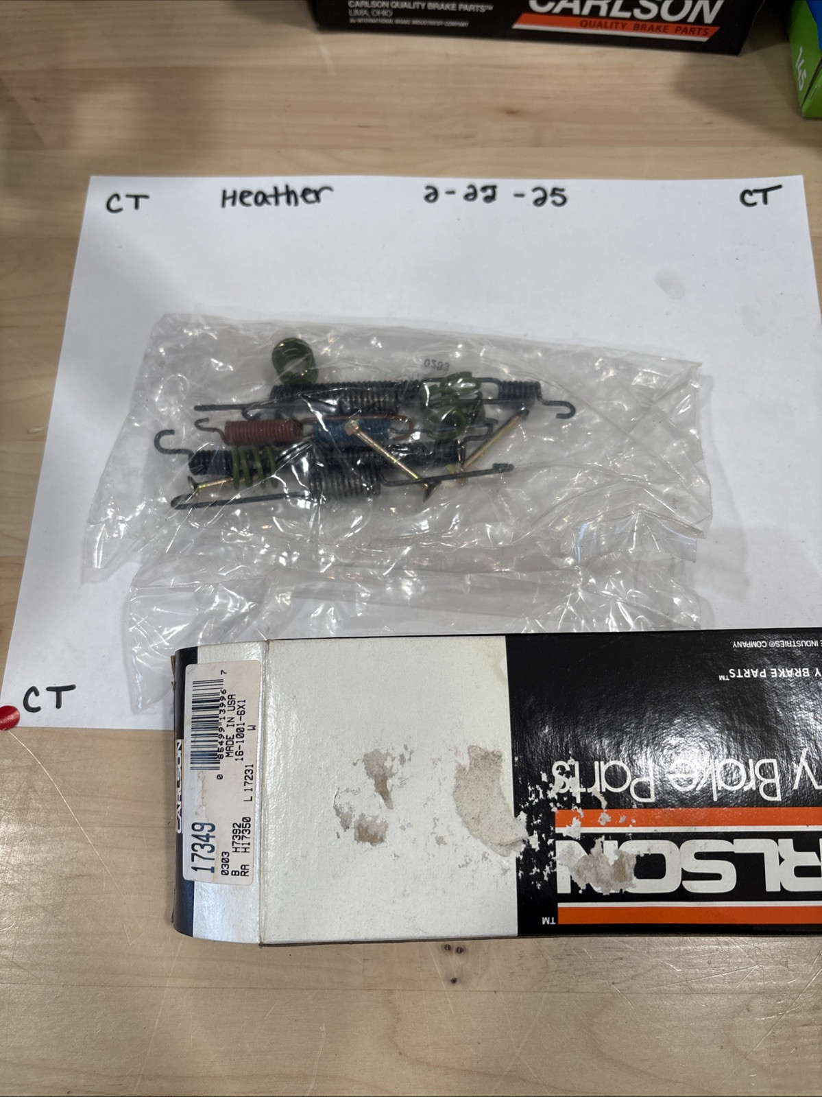 Brake Hardware Kit Carlson 17349