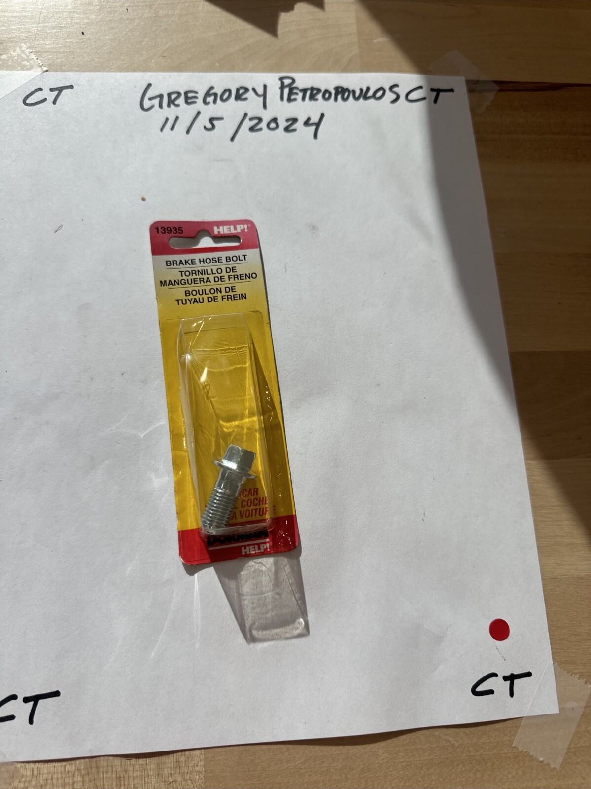 Brake Hydraulic Hose to Caliper Bolt Dorman 13935